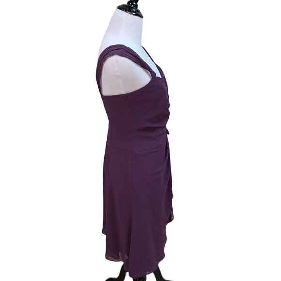 David's Bridal Women's Chiffon Sweetheart Short Dress Size 4 w. Cap Sleeves NWT - Picture 7 of 11